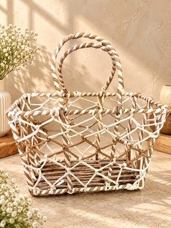 Lattice Handwoven Hamper Basket