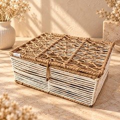 Lidded Handwoven Hamper Trunk