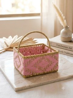 Emerald & Ochre Beaded Caddy Set