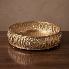 Gilded Filigree Shallow Wire Tray