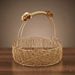 Round Brass Mesh Arch Basket